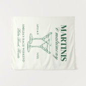 Bruidsweekend: Martinis & Huwelijk Wandkleed (Voorkant (horizontaal))