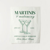 Bruidsweekend: Martinis & Huwelijk Wandkleed (Voorkant)