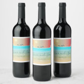Bruidswijn Fles Etiket met Dolfijnen (Flessen)
