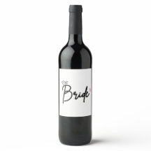 Bruidswijnfleslabel - Team Bruid Champagne 