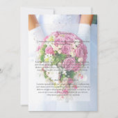 Bruidswitte kant bloem boeket trouwrichting kaart (Voorkant)