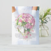 Bruidswitte kant bloem boeket trouwrichting kaart (Staand voorkant)