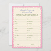 Bruidswoord Scramble Vrijgezellenfeest spel Kaart (Voorkant)