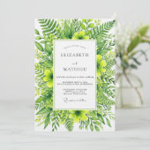 Bruidswork met weelderige smaragdgroene botanische kaart (Staand voorkant)