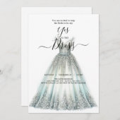 Bruidszeg Ja op de Jurk Uitnodiging (Voorkant / Achterkant)