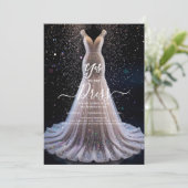 Bruidszeg Ja op de Jurk Uitnodiging (Staand voorkant)