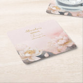 Bruikbaar Bruidsfeest Roze Lotus Nr. 7 Kartonnen Onderzetters (Schuin)