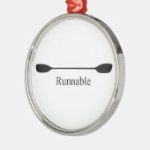 Bruikbare kajakpaddle metalen ornament (Links)