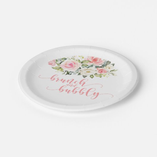 Bruilocht Brunch & Bubbels Bord - Roze Tekst (Gekanteld)