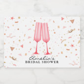 Bruilochtbrunch en bubbels Mini Sparkling Wijnetiket (Enkel label)