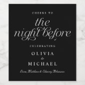 Bruilofoefening Proost op de avond voor Black Wijn Etiket (Enkel label)