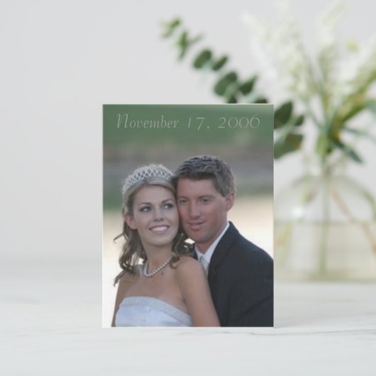 bruiloft, 17 november 2006 briefkaart (Staand voorkant)