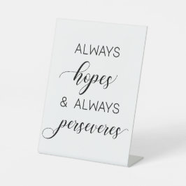 Bruiloft '1 Korintiërs 13' hoopt altijd Reclamebord Met Voetstuk