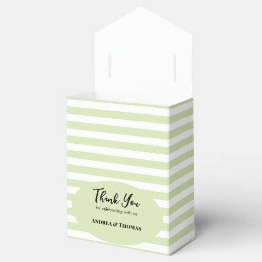 Bruiloft 1 sectie aangepaste foto strepen bedankdoosjes (Geopend)