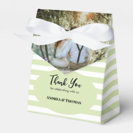 Bruiloft 1 sectie aangepaste foto strepen bedankdoosjes