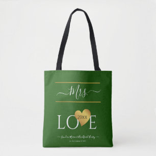 Bruiloft 1e eerste Kerstmis Naam Mrs. Large Chris Tote Bag