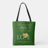 Bruiloft 1e eerste Kerstmis Naam Mrs. Large Chris Tote Bag (Achterkant)