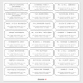 Bruiloft 24 gastadres AFGERONDE witte labels (Vel)