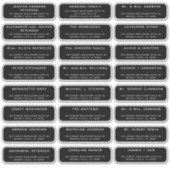 Bruiloft 24 gastadres AFGERONDE zwarte labels (Voorkant)