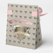 Bruiloft 3D oude gouden harten "Dank je" Bedankdoosjes (Achterkant)