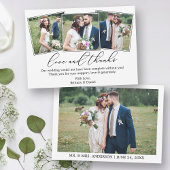 Bruiloft 4 foto Moderne minimalistische kalligrafi Bedankkaart