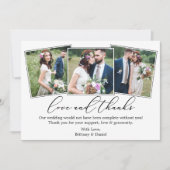 Bruiloft 4 foto Moderne minimalistische kalligrafi Bedankkaart (Voorkant)