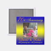 Bruiloft 70e Jubileum magneet (Voorkant / Achterkant)