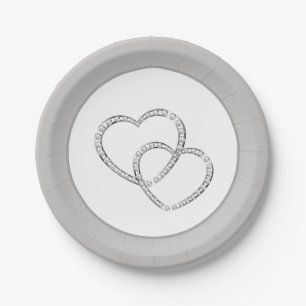 Bruiloft 7" Papier Borden-twee harten Papieren Bordje