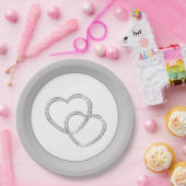 Bruiloft 9" Papier Borden-twee harten Papieren Bordje (Feest)