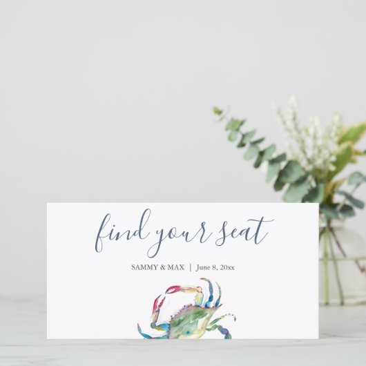 Bruiloft aan de kust Vind je stoel bord (Staand voorkant)