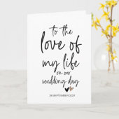 Bruiloft aan de liefde van mijn leven van bruid to kaart (Gele Bloem)