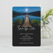 Bruiloft aan de Steiger onder een Volle Maan Save The Date (Staand voorkant)