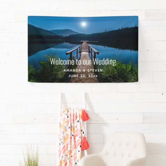 Bruiloft aan de Steiger onder een Volle Maan Spandoek (Insitu)