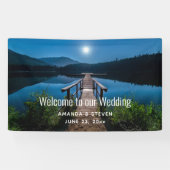 Bruiloft aan de Steiger onder een Volle Maan Spandoek (Horizontaal)