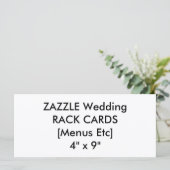 Bruiloft Aangepast menu & Programma Kaarten 4" x 9 (Staand voorkant)