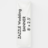 Bruiloft aangepaste banner 8' x 2,5' (Verticaal)
