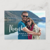 Bruiloft aangepaste foto modern ontspannen dank u informatiekaartje (Voorkant)