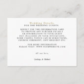 Bruiloft aangepaste foto modern ontspannen dank u informatiekaartje (Achterkant)