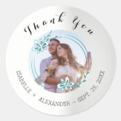 Bruiloft aangepaste foto ronde sticker (Voorkant)