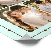 Bruiloft Aangepaste Fotocollage Moderne Mint Harte Poster (Hoek)