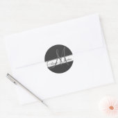 Bruiloft Aangepaste Monogram & Namen Grijze Seal Ronde Sticker (Envelop)