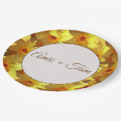 Bruiloft Aangepaste papier borden, gele narcissen Papieren Bordje (Gekanteld)