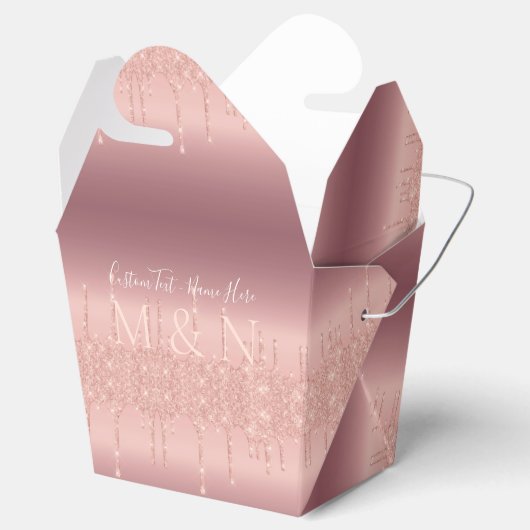 Bruiloft Aangepaste Tekst Favor Box Roos Gouden Gl Bedankdoosjes (Geopend)