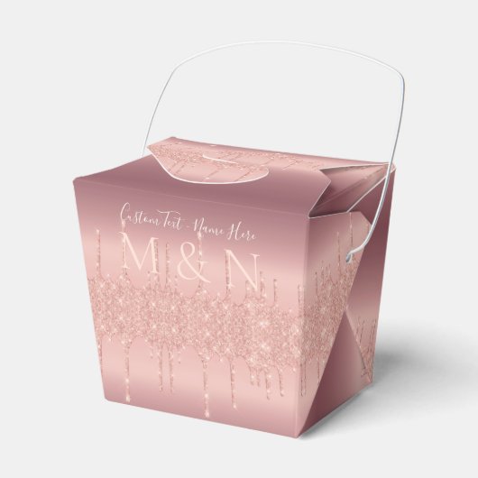 Bruiloft Aangepaste Tekst Favor Box Roos Gouden Gl Bedankdoosjes (Voorkant Zijde)