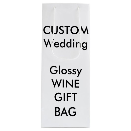 Bruiloft Aangepaste WIJN Gift Bag Glanzend 4.75" x Wijn Cadeautas (Voorkant)