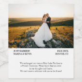 Bruiloft Aankondiging aangepaste foto Wijn Etiket (Enkel label)