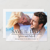 Bruiloft Aankondiging Bewaar de datum kaart met fo (Voorkant / Achterkant)