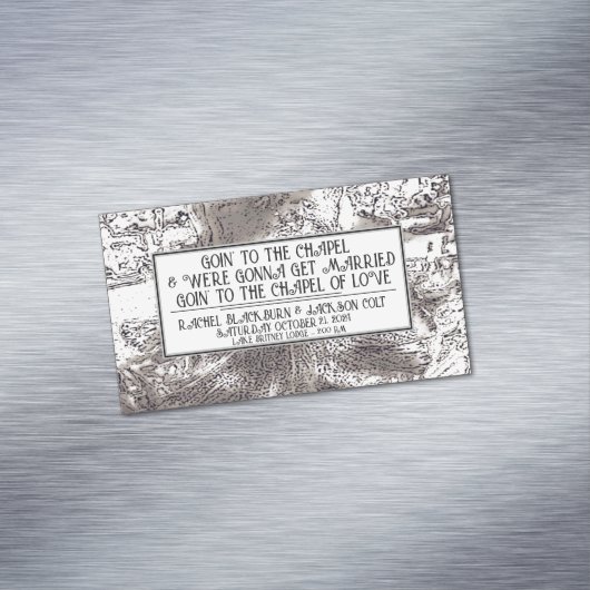 "bruiloft aankondiging gunsten" Visitekaartje magn Magnetisch Visitekaartje (Voorbeeld)