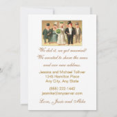 Bruiloft Aankondiging met Formele Varken Bruids Pa (Achterkant)