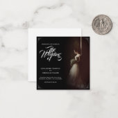 Bruiloft aankondiging met staande bruid - Classic (Voorkant / Achterkant in situ)